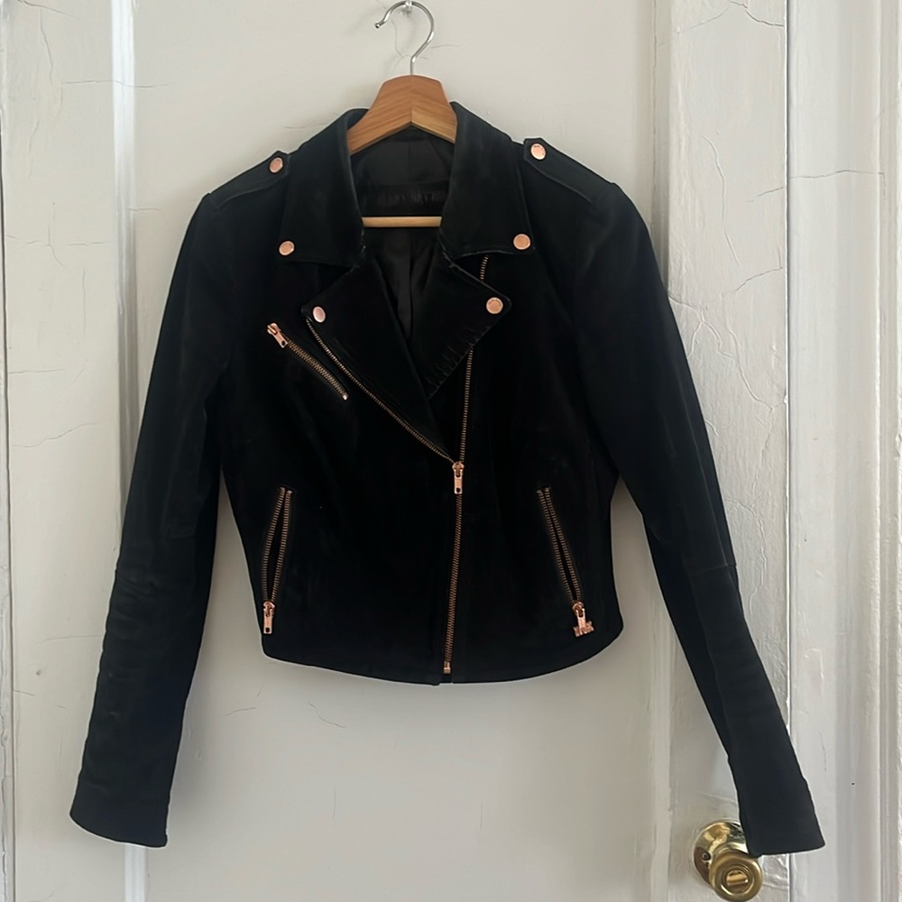 Suede leather jacket
